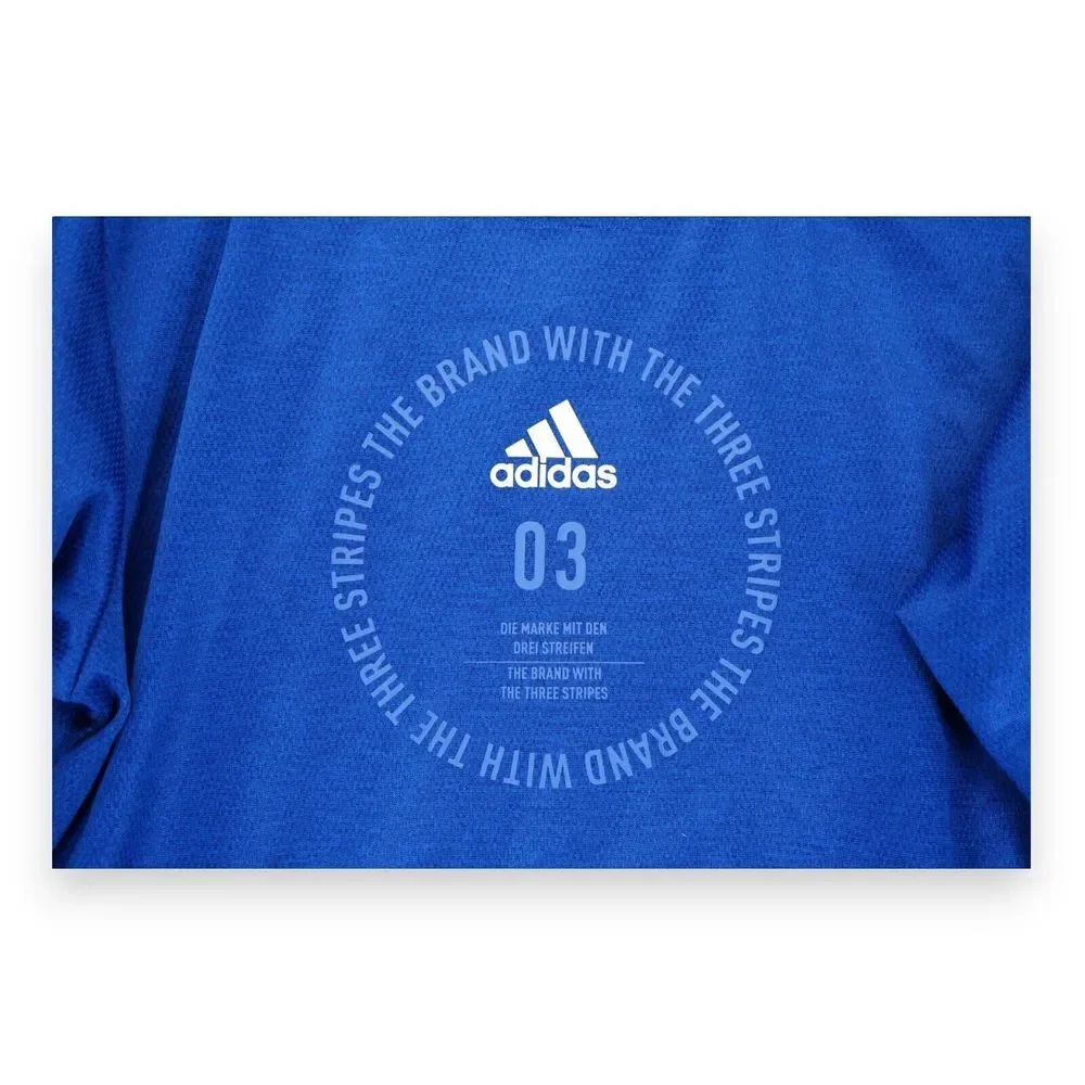 Adidas Sport Hoodie with Team Issue Badge, Collegiate Royal / Heather / White, L